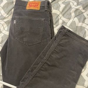 Dark Gray Corduroy Levi Jeans 32x30